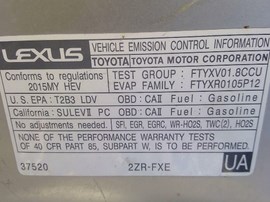 2015 CT 200H LEXUS, SILVER, 1.8L, AT.  Z24907